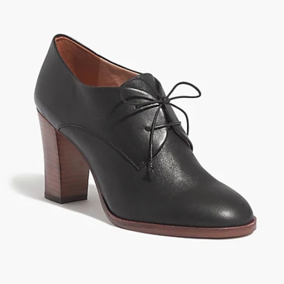 Madewell The Bette High-Heel Oxford Boots in Black Leather size 9.5 - Picture 1 of 16